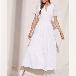 Anthropologie Maeve Somerset Maxi Dress in Eyelet White